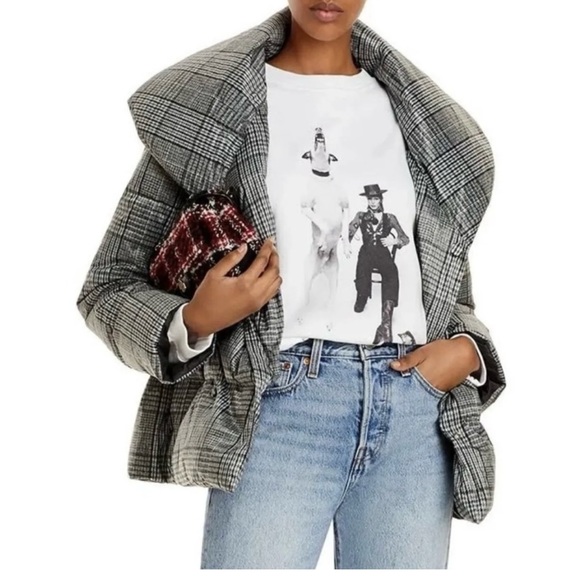 Gorgeous NWT Jason Wu plaid houndstooth puffer coat size Medium - Picture 1 of 7